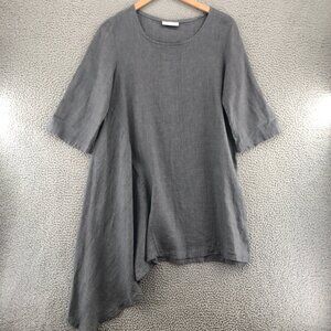 bryn Walker Asymmetric Mini Dress in Charcoal Gray
